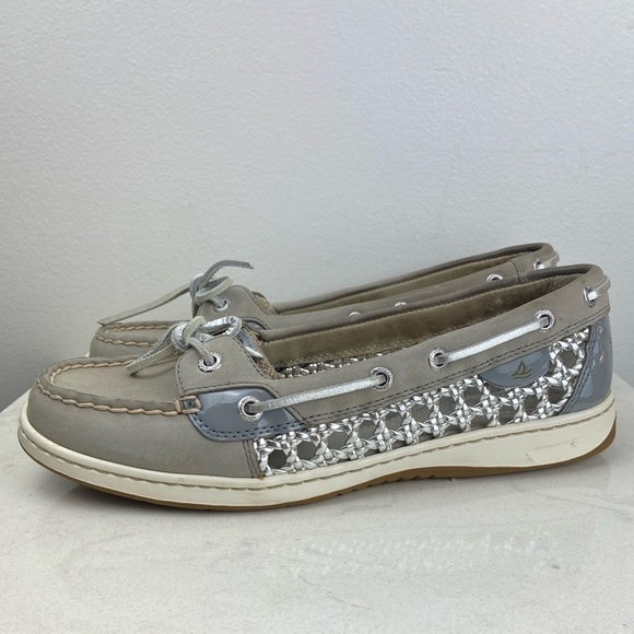 SPERRY Top Sider Women's Angelfish 2-Eye Caning Shoes Leather Loafers - Picture 2 of 12